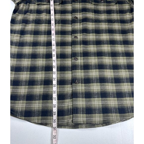 Dickies Plaid Flannel Shirt Mens Size Medium Green & Black Button-Up Pockets NEW - Picture 4 of 10
